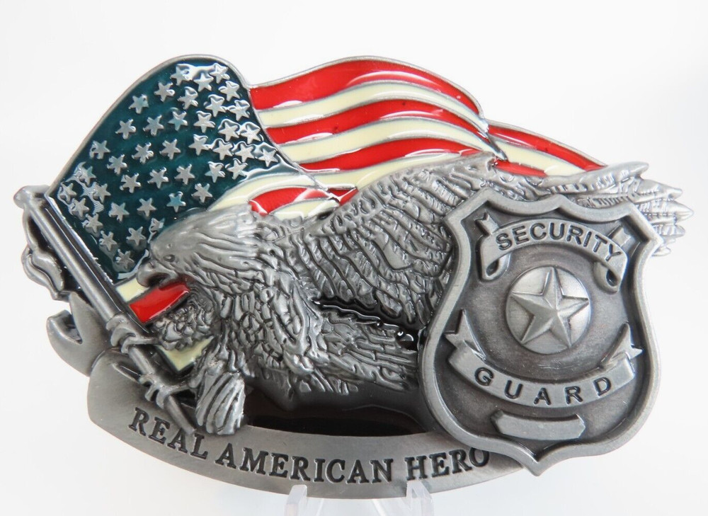 Security Guard Real American Hero Metal Belt Buckle Enameled