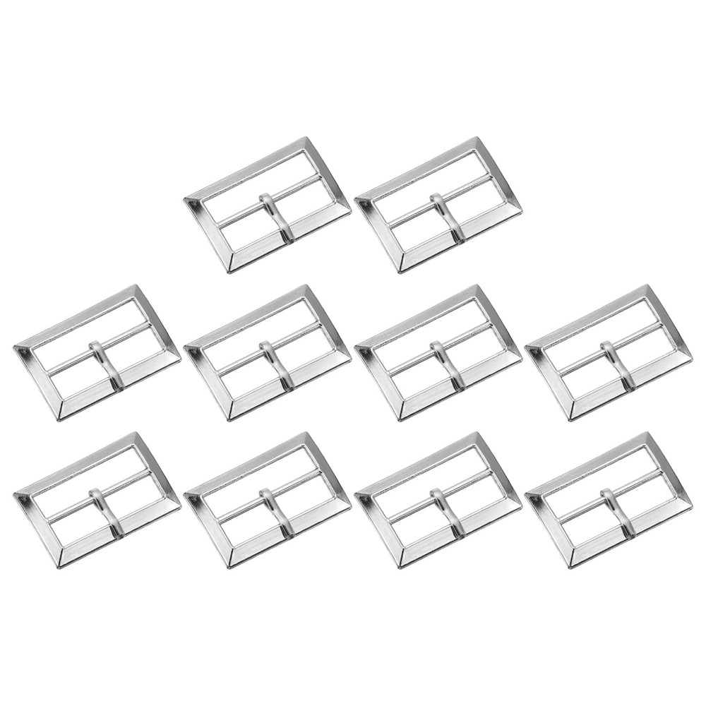 10Pcs Belt Buckle, 0.79&Prime; Single Prong Rectangle Buckles, Silver