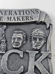 Belt Buckle Buck Knives Pewter Four Generations Smoky Mountain Knife Works