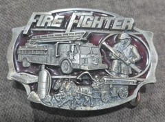 Vintage 1989 Fire Fighter Belt Buckle Fire Department AG-13 Arroyo Grande