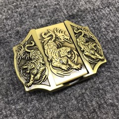 Antique Brushed Tiger Belt Buckle with Lighter, Stock in US