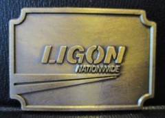 Ligon Industries or Insurance « Nationwide » Brass Belt Buckle Vintage Collectible
