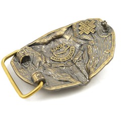 Runic Wolf Belt buckle, Scandinavian Old Norse Celtic wild animal werewolf