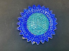 A Blue Green Sea Of Rhinestones – Starburst Cutout Vintage Belt Buckle
