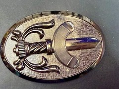 Cavalry Swords Weapon Black Color Mens Oval Vintage Belt Buckle
