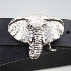 Elephant Belt Buckle Antique Look Antique Silver – Solid Vintage Buckle with Detail