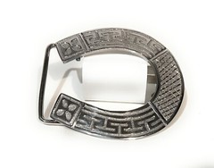 STAINLESS STEEL HORSE SHOE WESTERN BELT BUCKLE, HEBILLA CHARRA HERRADURA VAQUERA