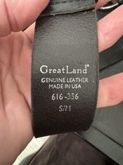 Great Land Outdoor Black Genuine Leather Belt Small / Medium 28-30&Prime;