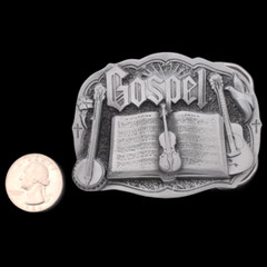 Gospel Music Banjo Fiddle Guitar Belt Buckle
