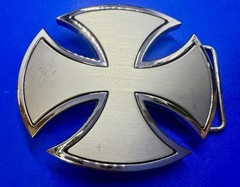 Maltese Celtic Iron Cross Gothic Punk Biker Silver Color Cutout Belt Buckle