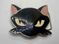 Black Kitty Cat Cartoon Anime Novelty Gift Enamel Belt Buckle