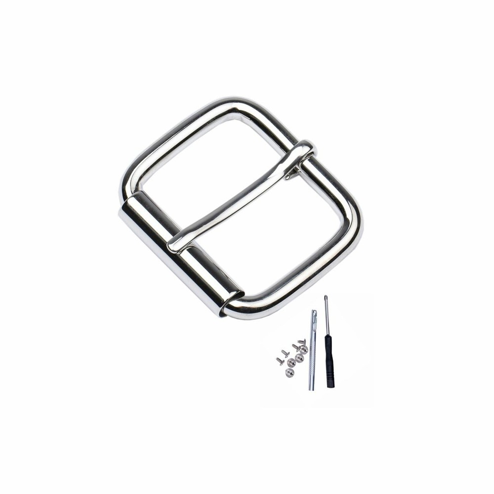 1.5&Prime;(38mm-40mm) Belt Buckle Brass Stainless Steel Heavy Duty Silver Roller