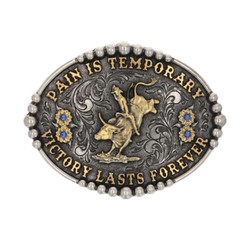 Montana Silversmiths Pain Is Temporary Bull Riding Attitude Buckle A829