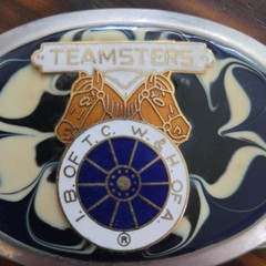Vintage Teamsters Labor Union Belt Buckle – I.B. OF T.C. W.&H. OF A. – Trades