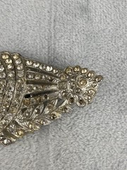 Vintage Rhinestone Buckle Lot Silver Tone Signed READ