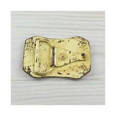 Vintage Yellow Textured Belt Buckle – Rustic Metal Buckle
