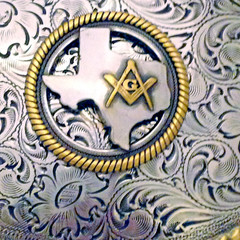 Texas Masonic Western Style Buckle