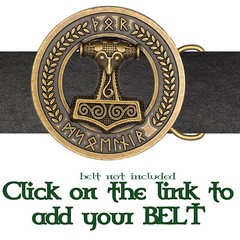 Thors Hammer Viking Metal Belt Buckle Biker UK Laurel Leaf Roman Nordic