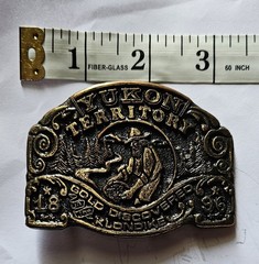 Yukon Territory Klondike Gold Rush 1896 Metal Belt Buckle Antique Finish 1.5&Prime;