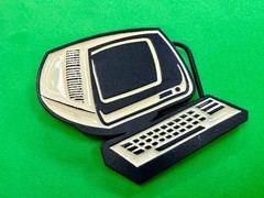 Computer Terminal CRT Monitor Retro 80&rsquo;s Looking Cutout Mobtown Belt Buckle
