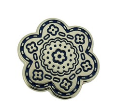 Pin Belt Buckle for Men&rsquo;s 1.25&Prime; 1 1/4&Prime; Inch Belt Blue Flower Western Cowgirl New