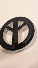 Vintage Style Black & Silver Peace Sign Belt Buckle Hippie Punk Emo Y2K