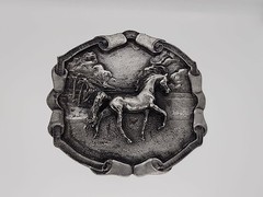1976 Bergamot Brass Works Horse Belt Buckle U144 – Made in the USA. READ