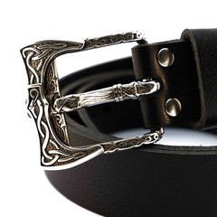 German silver belt buckle Viking Axe, pin type Old Norse Scandinavian military