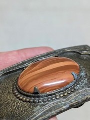 vintage PICTURE JASPER belt buckle SOUTHWESTERN native american GEMSTONE