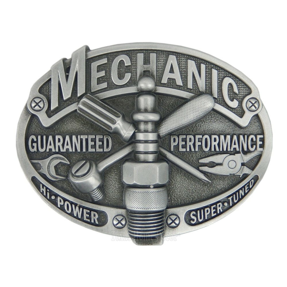 Mechanic Men&rsquo;s Belt Buckle Antique Silver Fits up to 1.5&Prime; Belt Width