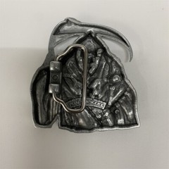 Red Enamel Grim Reaper Skull Belt Buckle Gurtelschnalle Boucle de ceinture