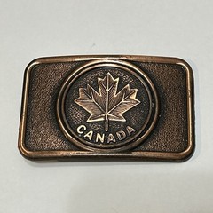 Vintage Canada Belt Buckle Maple Leaf Buckle Copper Metal Made By Century