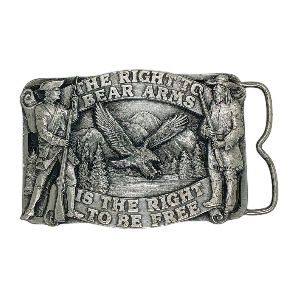 Buckle: « The Right To Bear Arms Is The Right To Be Free » Commemorative Pewter