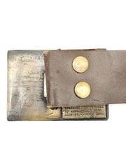 Vintage 1970s-era Budweiser Beer Brass Belt Buckle Anheuser-Busch + Leather Belt