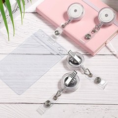 Transparent Metal Sturdy Portable Transparent Rotatable Metal Clip ID Badge Reel