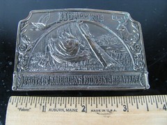 Vintage 1976 Protect America Hunting Heritage Belt Buckle Lewis Buckle Co