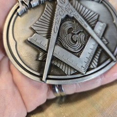MASON FREEMASONS FREEMASONRY Metal Belt Buckle GRAY SILVER COLOR