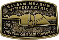 Vintage BTS 1983 Solid Brass GE Southern CA Balsam Meadow Engraved Belt Buckle