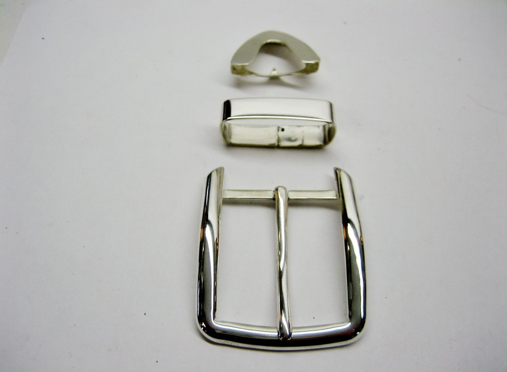 Sterling silver 925 solid buckle loop and tip 52 grams for 1.5&Prime; belt made in USA