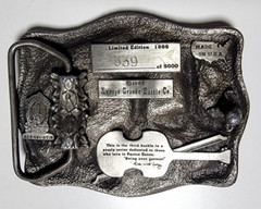 Arroyo Grande Belt Buckle Square Dancing #339 1985 Pewter 3.25&Prime;x2 5/8&Prime; Fit 1.75