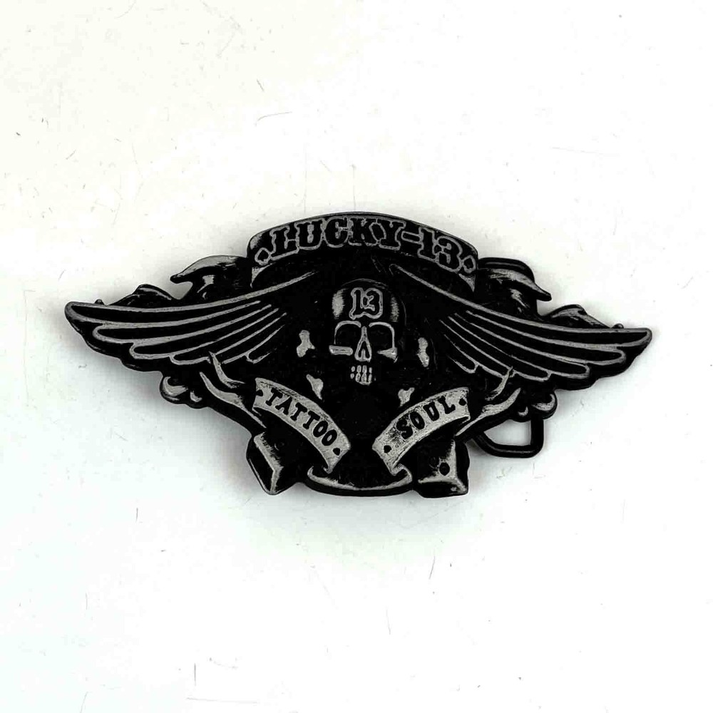 Belt buckle buckle « Lucky 13 » for 4 cm wide removable belts, unused