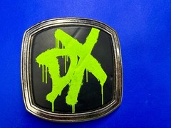 D Generation X WWE Silver DX Black Green Metal 2006 Wrestling Used Belt Buckle