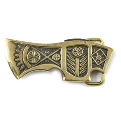 Brass belt buckle Bartka, Handmade Ukraine Ax belt buckle, Solid brass ax buckle