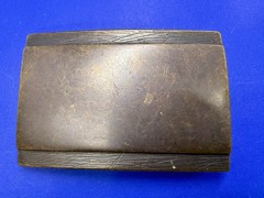 Rustic Simple Plain Textured Border Brass Tone Rectangular Belt Buckle