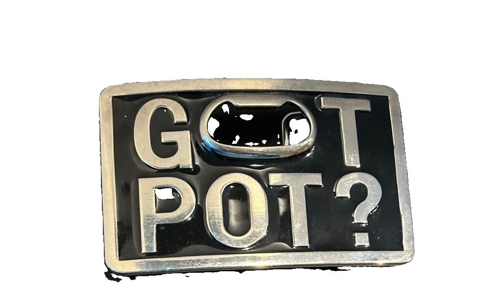 Black Metal Belt Buckle Logo 4”x 2 .5