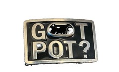 Black Metal Belt Buckle Logo 4”x 2 .5