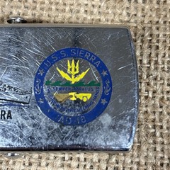 U.S.S. Sierra AD-18 Belt Buckle Military Naval Ship Zippo Vtg