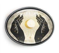 Fortune Teller Belt Buckle – Esoteric Psychic Gypsy Art Belt Buckle – 915