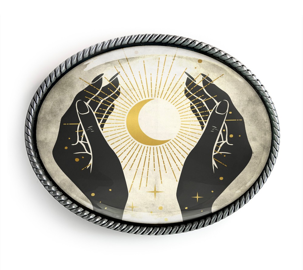 Fortune Teller Belt Buckle – Esoteric Psychic Gypsy Art Belt Buckle – 915