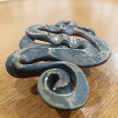 EA Chase Vintage Forged Bronze Hand Made Large Signed Belt Buckle 3.75”x 2.5”